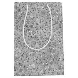 Sacola Para Presentes Média Gato de Cinza-de-erva-de-prata