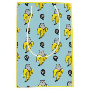 Sacola Para Presentes Média Gato na banana