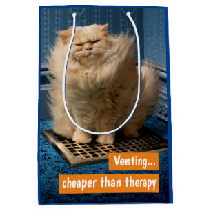 Sacola Para Presentes Média Gato sobre Grata