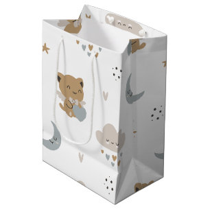 Sacola Para Presentes Média Gatos Anjo Kawaii & Nuvens (1)
