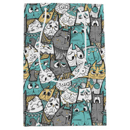 Sacola Para Presentes Média Gatos Brincadinhos