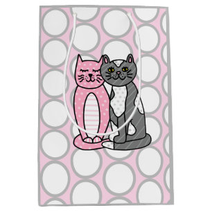 Sacola Para Presentes Média Gatos de Gatinho Rosa e Fofinho, Gatinhos Gatinhos