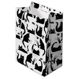 Sacola Para Presentes Média Gatos Ruins A Trancar Coisas