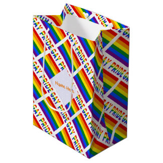 Sacola Para Presentes Média Gay Pride Flag LGBTQ Tiled 