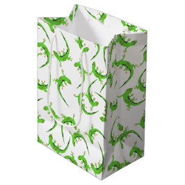Sacola Para Presentes Média Gecko Lizard Reptile Pattern