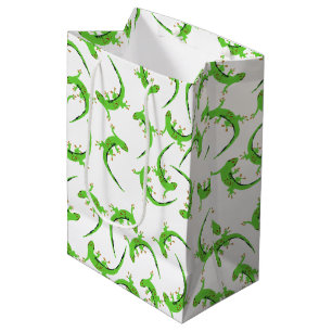 Sacola Para Presentes Média Gecko Lizard Reptile Pattern