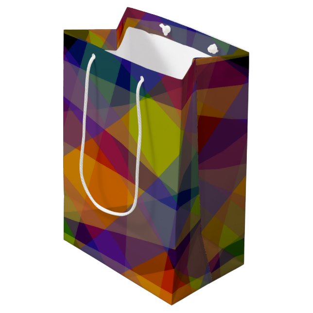 Sacola Para Presentes Média Geométrico Escuro - Saco do Presente (Frente inclinada)