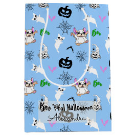 Sacola Para Presentes Média Ghost Bulldog Halloween Gift Bag