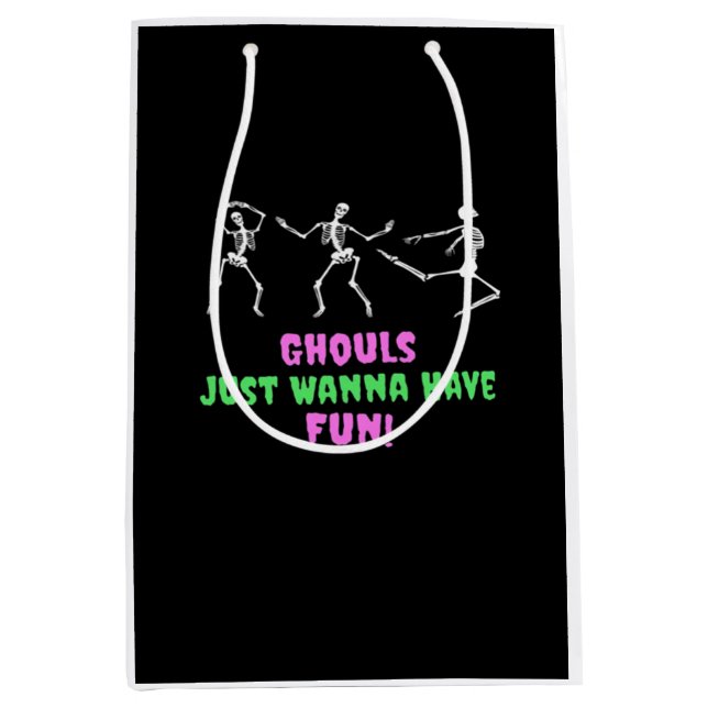 Sacola Para Presentes Média Ghouls Só Quer Divertir-Se Com A Lpreguiça (Frente)