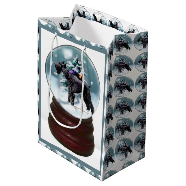 Sacola Para Presentes Média Giant Schnauzer Natal (Frente inclinada)