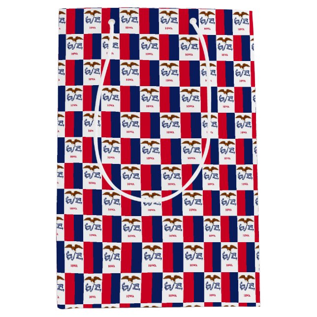 Sacola Para Presentes Média Gift Bag com bandeira de Iowa, EUA (Frente)