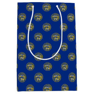 Sacola Para Presentes Média Gift Bag com bandeira de Nebraska, EUA