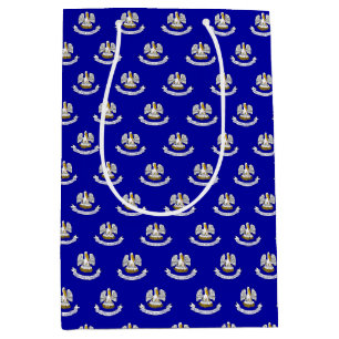 Sacola Para Presentes Média Gift Bag com bandeira do estado de Louisiana, EUA
