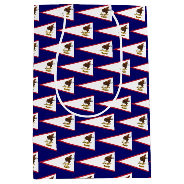 Sacola Para Presentes Média Gift Bag com Samoa Americana, EUA (Frente)