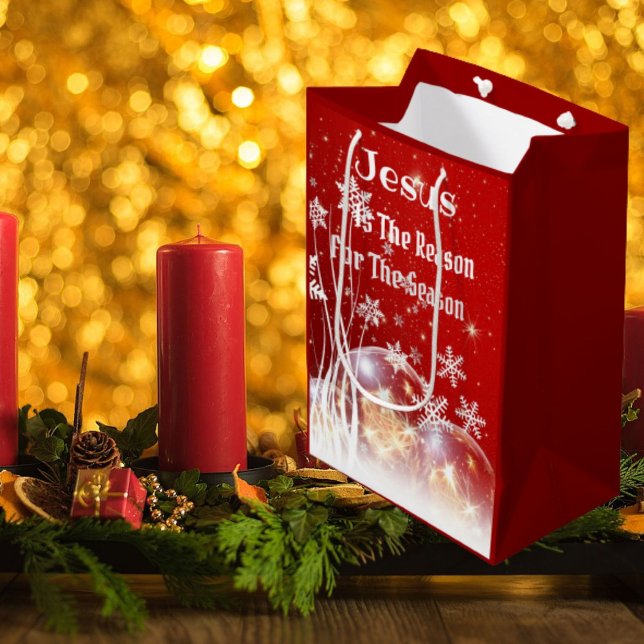 Sacola Para Presentes Média Gift Bag Jesus é a razão do Natal (Criador carregado)