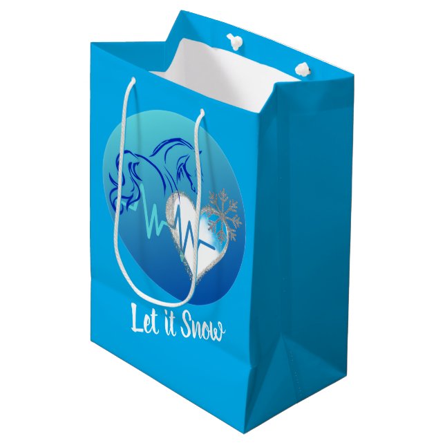 Sacola Para Presentes Média Gift Bag Let it Snow! (Frente inclinada)
