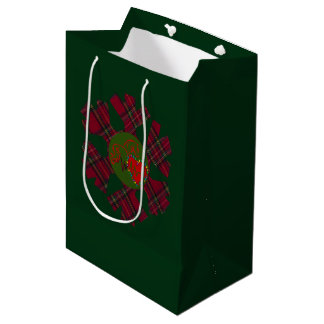 Sacola Para Presentes Média Gift Bag Plaid Snowflake 