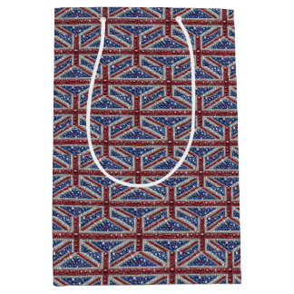 Sacola Para Presentes Média Gift Bag with colors of United Kingdom flag