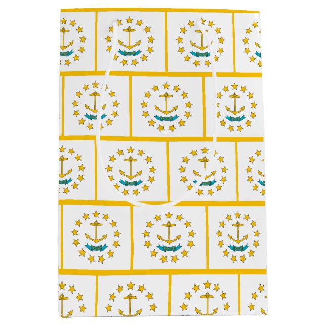 Sacola Para Presentes Média Gift Bag with flag of Rhode Island, USA (Frente)