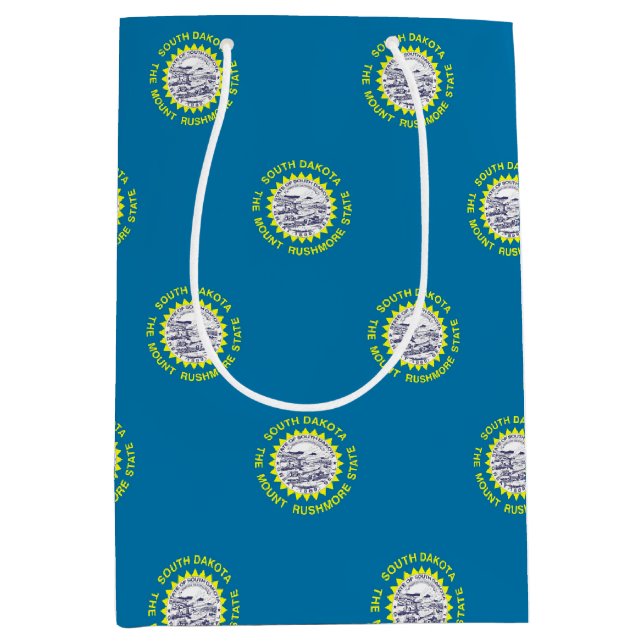 Sacola Para Presentes Média Gift Bag with flag of South Dakota, USA (Frente)