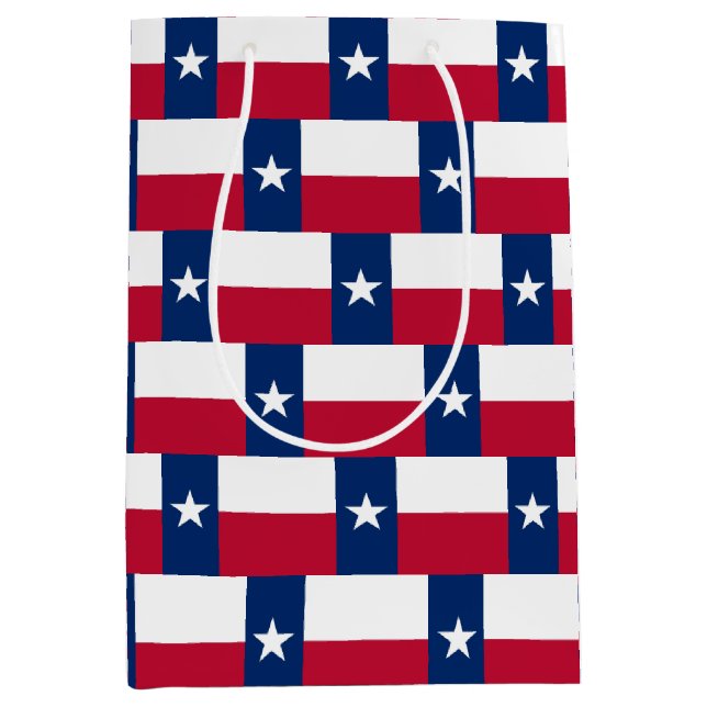Sacola Para Presentes Média Gift Bag with flag of Texas, USA (Frente)
