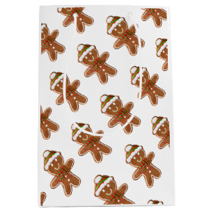 Sacola Para Presentes Média Gingerbird Man Cookie Natal Sprinkles Crianças