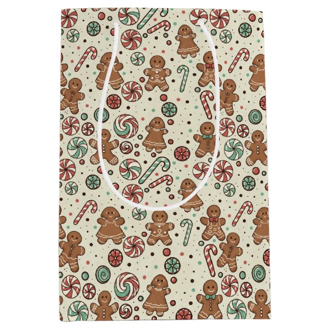 Sacola Para Presentes Média Gingerbread Delight Gift Bag (Frente)