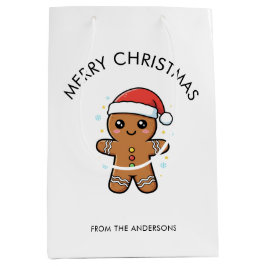Sacola Para Presentes Média Gingerpão bonito com Natal
