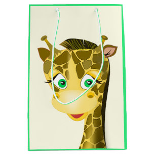 Sacola Para Presentes Média Girafa Bonita -