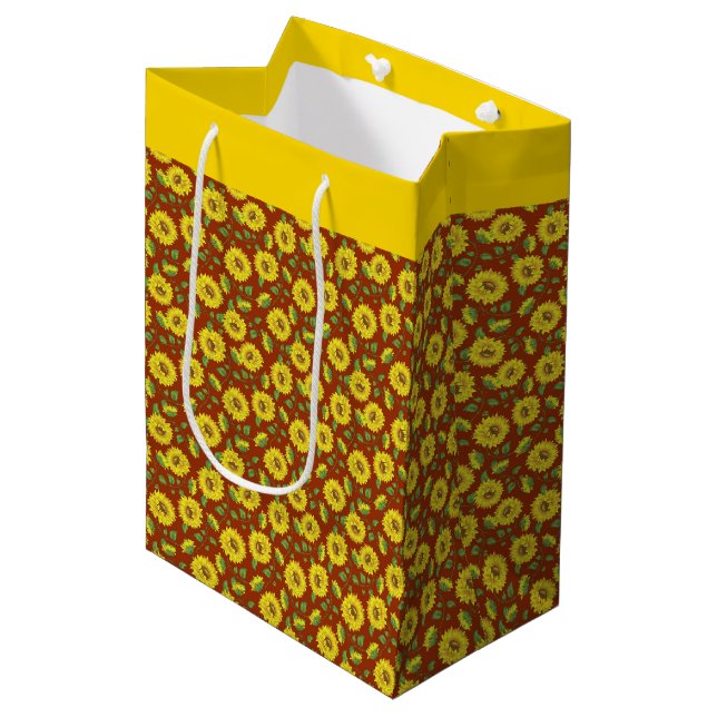 Sacola Para Presentes Média Girassóis (Frente inclinada)