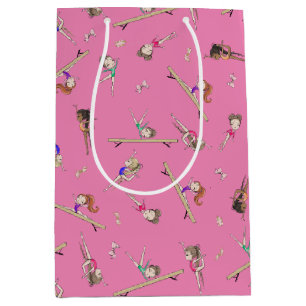 Sacola Para Presentes Média Girls Gymnastics Aniversário Gift