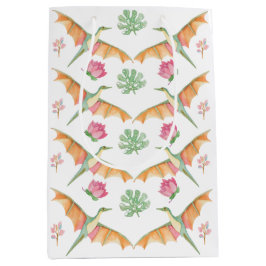 Sacola Para Presentes Média Girls Pretty Dinosaur Birthday Gift Bag  