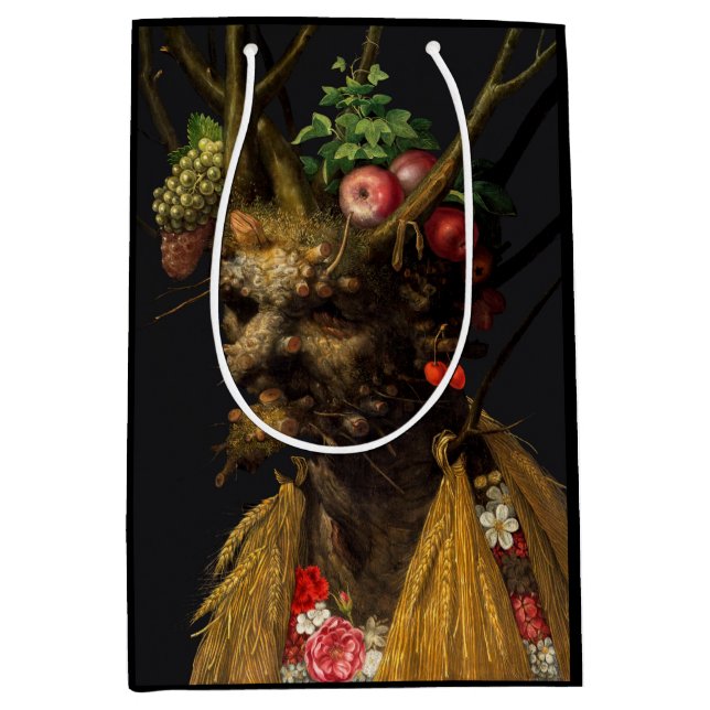 Sacola Para Presentes Média Giuseppe Arcimboldo - Quatro Assentos numa Cabeça (Frente)