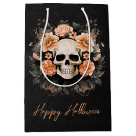 Sacola Para Presentes Média Glam Floral Personalizado Halloween