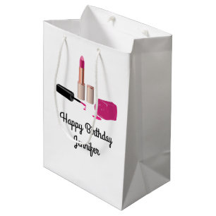 Sacola Para Presentes Média Glam-Lábio Rosa E Bela Polonesa Nail Pensada