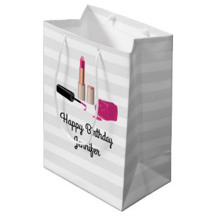 Sacola Para Presentes Média Glam-Lábio Rosa E Bela Polonesa Nail Pensada