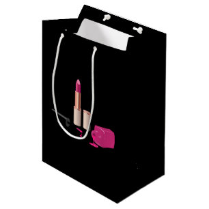 Sacola Para Presentes Média Glam-Lábio Rosa E Bela Polonesa Nail Pensada