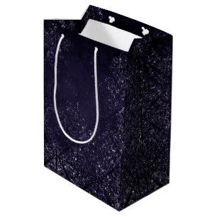 Sacola Para Presentes Média Glimmering Indigo Grunge Meia-Noite Roxo