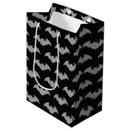 Sacola Para Presentes Média Glittery Bat Halloween