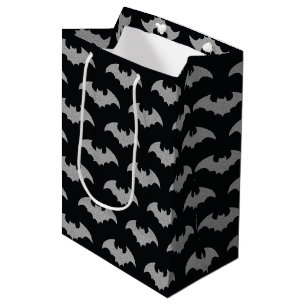 Sacola Para Presentes Média Glittery Bat Halloween