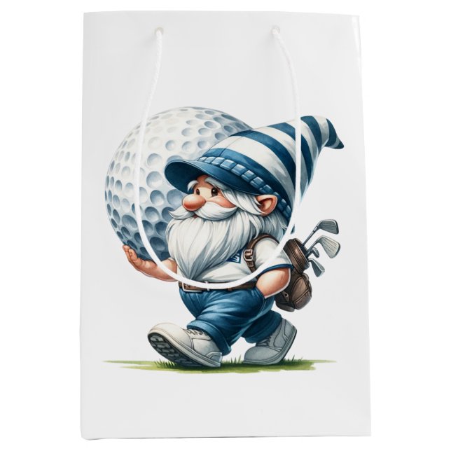 Sacola Para Presentes Média Gnomo de Golfe (Frente)