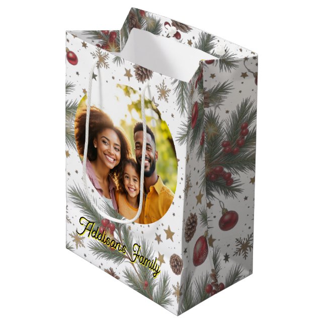 Sacola Para Presentes Média Golden Pine Frame (Frente inclinada)