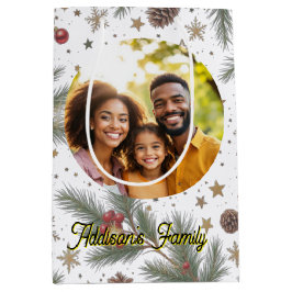 Sacola Para Presentes Média Golden Pine Frame