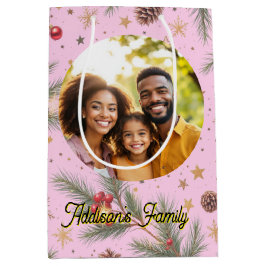 Sacola Para Presentes Média Golden Pine Frame