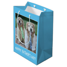 Sacola Para Presentes Média Golden retriever no dia dos pais da camisa e do