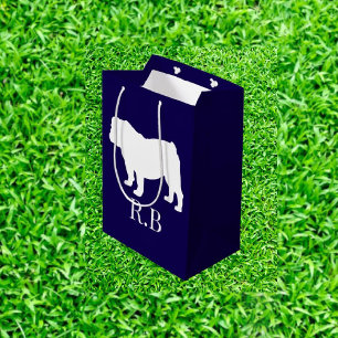 Sacola Para Presentes Média Golfe Azul Buldogue