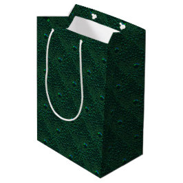 Sacola Para Presentes Média Gotas de Água em Metal Verde