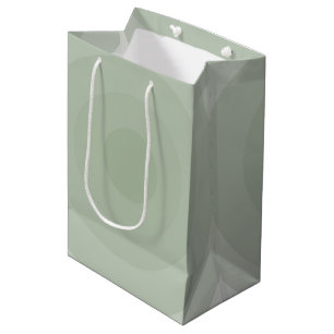 Sacola Para Presentes Média Gradação do Círculo Minimalista Verde Sage