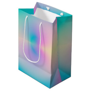Sacola Para Presentes Média Gradiente Aura Positiva Colorida Estética