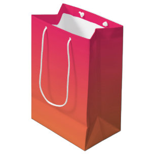 Sacola Para Presentes Média Gradiente rosa e laranja